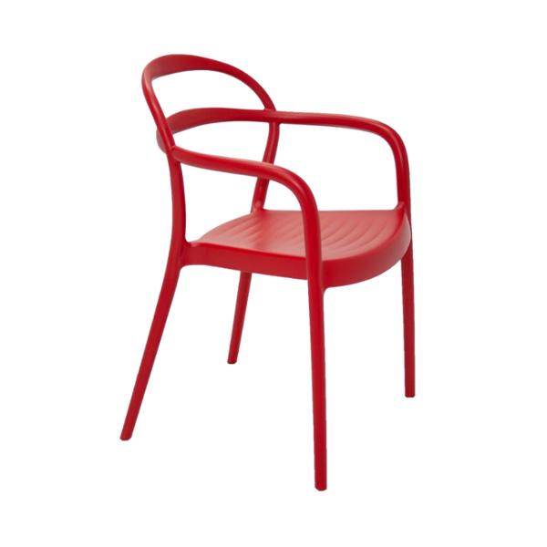 SILLA FIJA SISSI ROJO DE POLIPROPILENO