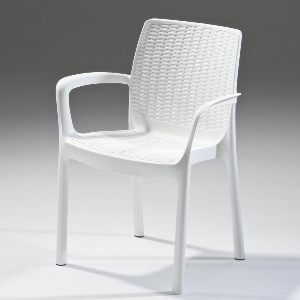 205082 SILLA DE JARDIN BALI BLANCA TEXTURA DE RATTAN | The Home Depot México ...