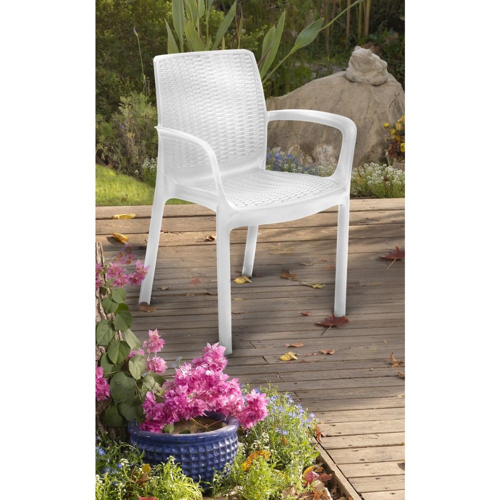 205082 SILLA DE JARDIN BALI BLANCA TEXTURA DE RATTAN | The Home Depot México ...