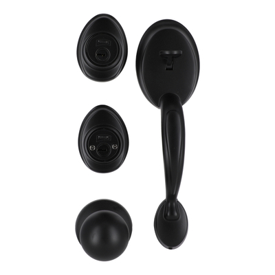 CERRADURA DE GATILLO PARA ENTRADA PRINCIPAL 26.5 X 7.4 X 5.5 CM METAL NEGRO