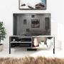 MUEBLE PARA TV 55 IN VIENA DISEÑO MODERNO ESTRUCTURA METÁLICA Y AMPLIO ALMACENAJE COLOR GRAFITO GRIS