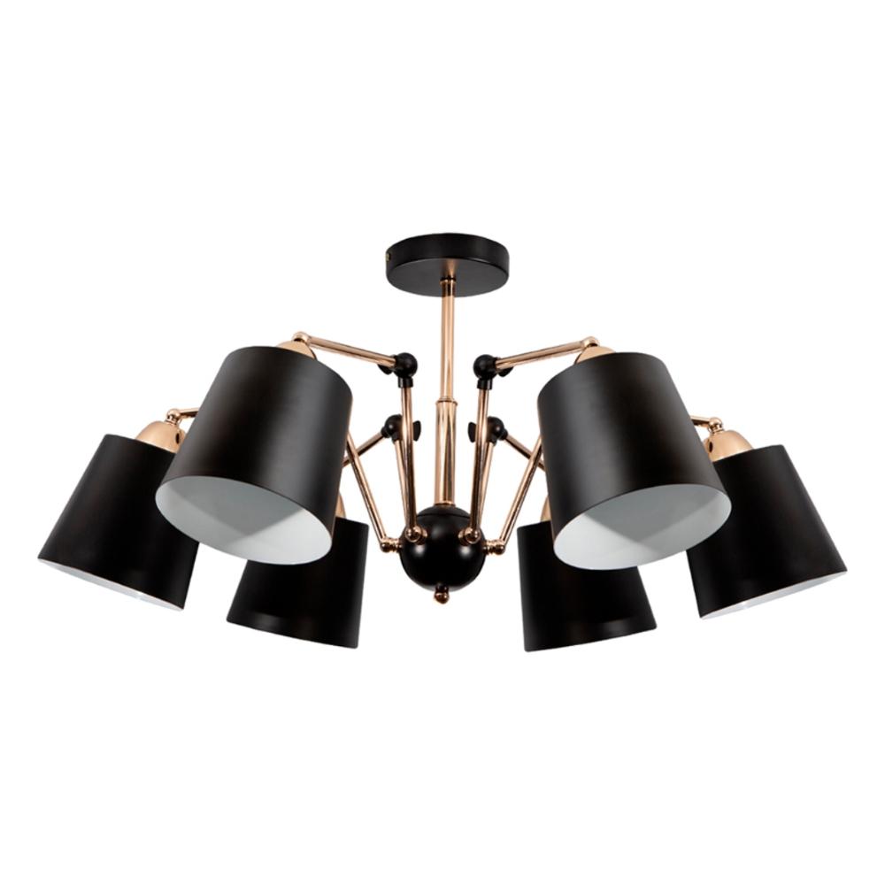Lámpara de techo negro oro blanco dark decor e27 40w 6 luces