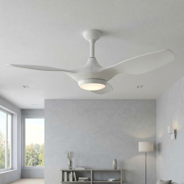 VENTILADOR DE TECHO 52" MODERNO PARA INTERIOR CON LED INTEGRADO BLANCO