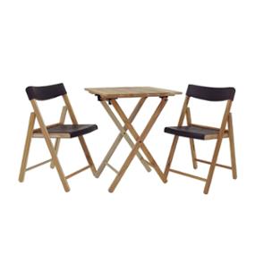 tramontina juego de mesa y sillas de jardín teca grafito 3 piezas