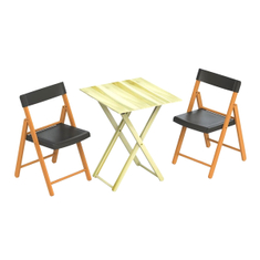 tramontina juego de mesa y sillas de jardín teca negro 3 piezas