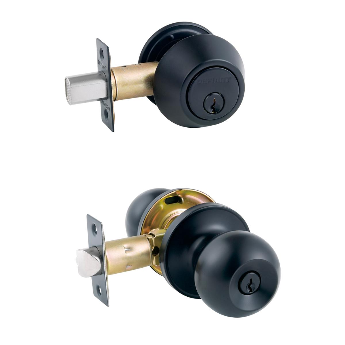 Combo pomo bola y cerrojo doble negro