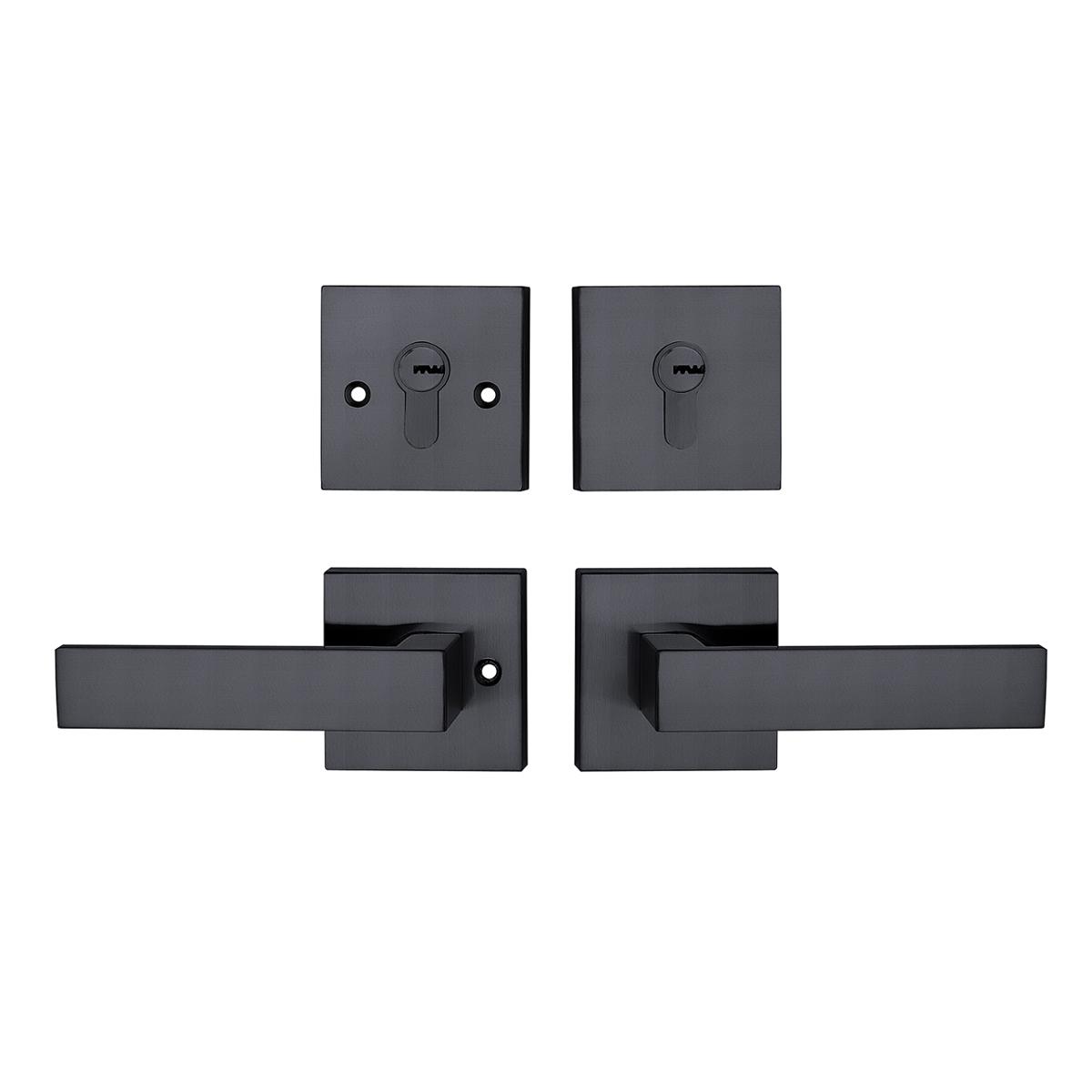 Cerradura de embutir brunei doble cilindro negro