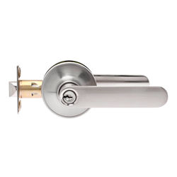 MANIJA DEFIANT PARA ENTRADA CON LLAVE DE 35 A 45 MM METAL NÍQUEL SATINADO