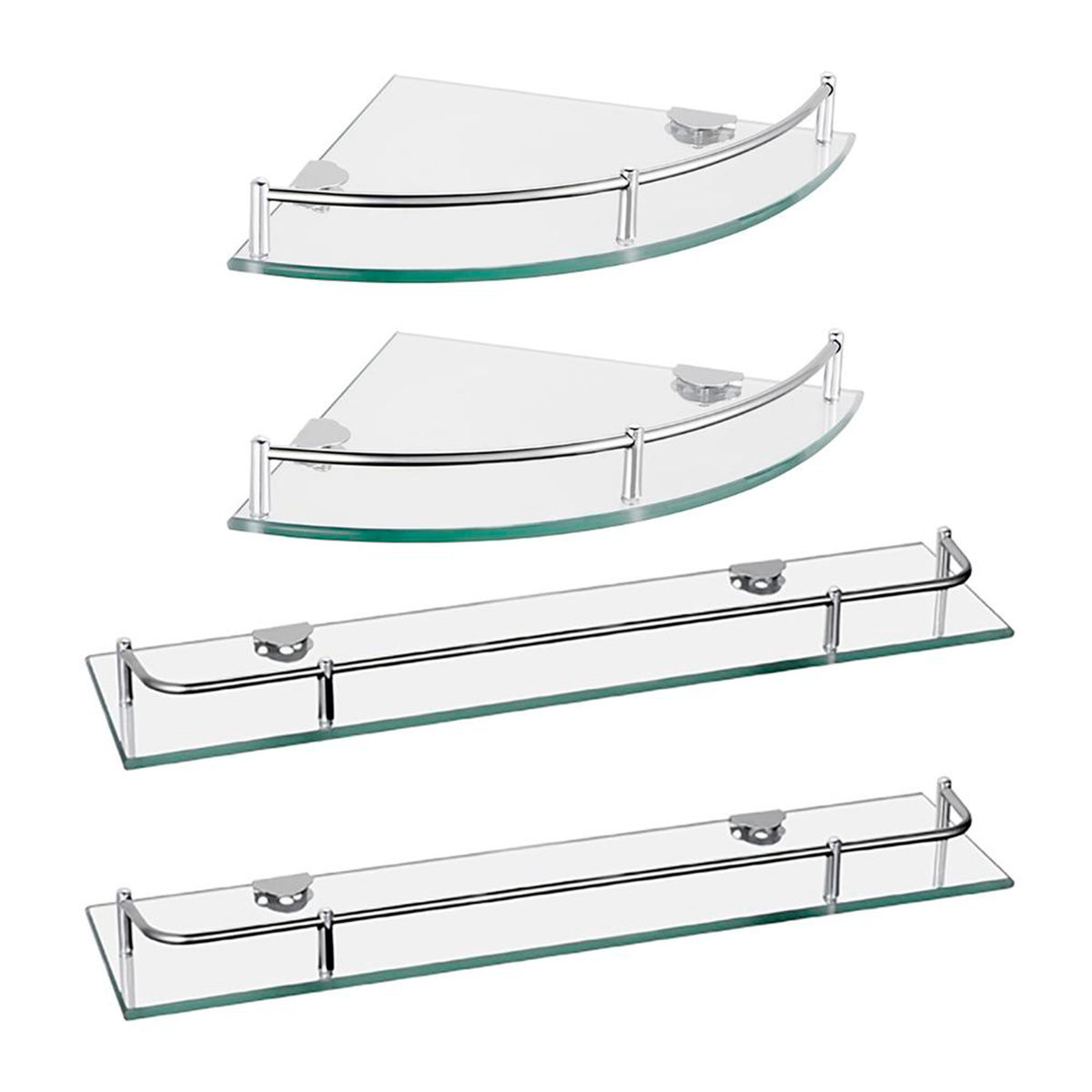 Paquete de repisas esquineras y rectas 4 piezas