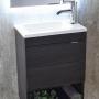 MUEBLE PARA BAÑO FLOTANTE BLEU 24" ÉBANO MELAMINA CON LAVABO, MONOMANDO Y CÉSPOL