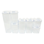 SET DE CONTENEDORES HERMÉTICOS ACRÍLICO TRANSPARENTE 7 PIEZAS