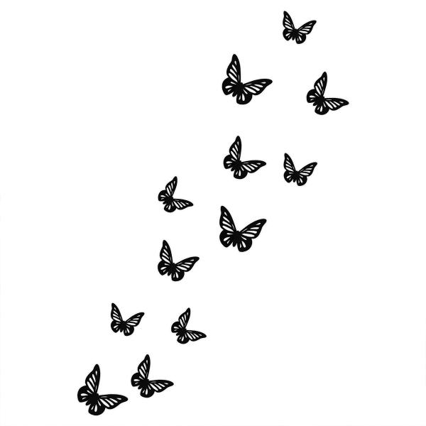 FIGURAS DECORATIVAS MARIPOSAS NEGRO VARIOS TAMAÑOS 12 PIEZAS