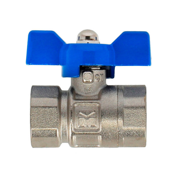 LLAVE ESFERA LATÓN MARIPOSA AZUL 1/2 H X H