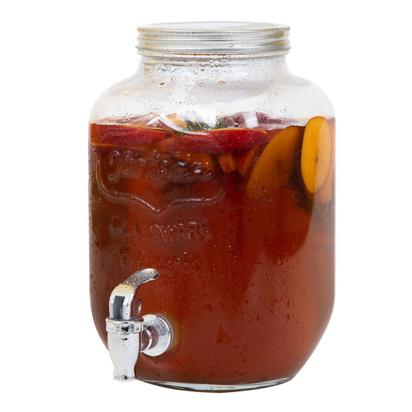 Dispensador Jar De Cristal Con Tapa 4L