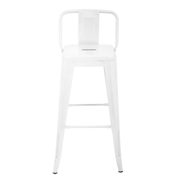 Banco Alto Tolix Con Respaldo Blanco