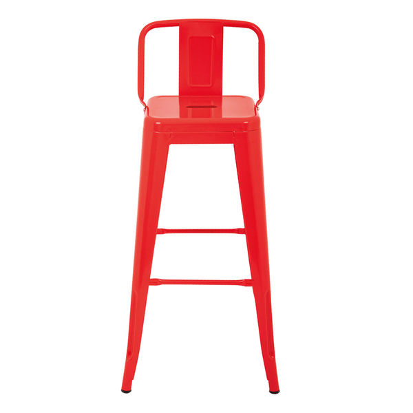 Banco Alto Tolix Con Respaldo Rojo