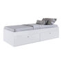 Base Cama Individual Con Cajones Blanca