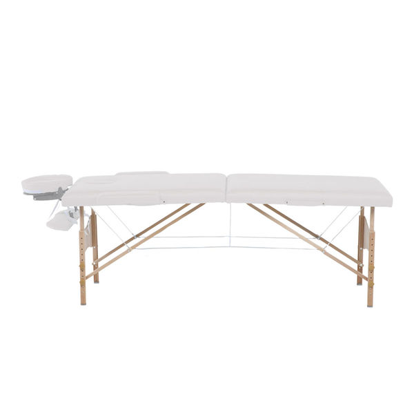 Cama Masaje Plegable 2 Secciones Blanca