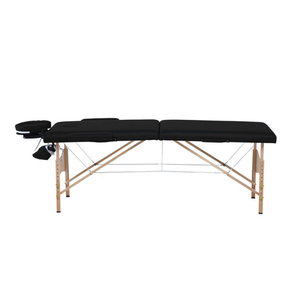 Cama Masaje Plegable 2 Secciones Negra