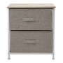 Comoda Con 2 Cajones Buro Tela Y Madera