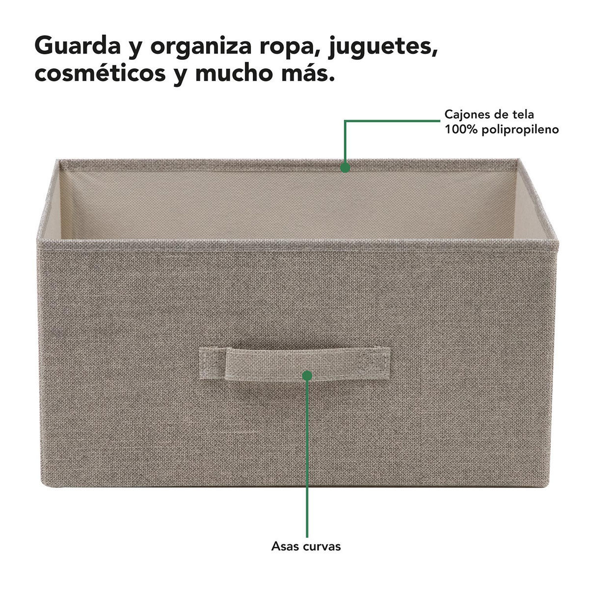 Comoda Cajonera con 2 Cajones Buro Mueble de Tela Madera