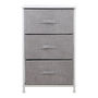 Comoda Gris Con 3 Cajones Tela Y Madera