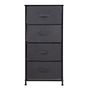Comoda Gris Con 4 Cajones Tela Y Madera
