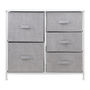 Comoda Gris Con 5 Cajones Tela Y Madera
