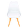 Silla Tipo Eames Blanca Patas De Madera