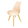 Silla Tipo Eames Beige Patas De Madera