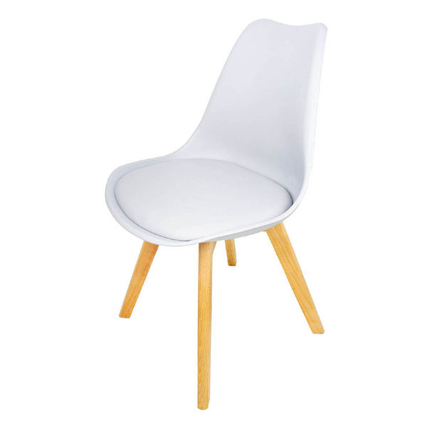 Silla Tipo Eames Gris Patas De Madera
