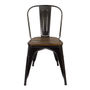 Silla Tolix Negra Con Asiento De Madera