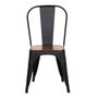 Silla Tolix Negro Mate Asiento De Madera