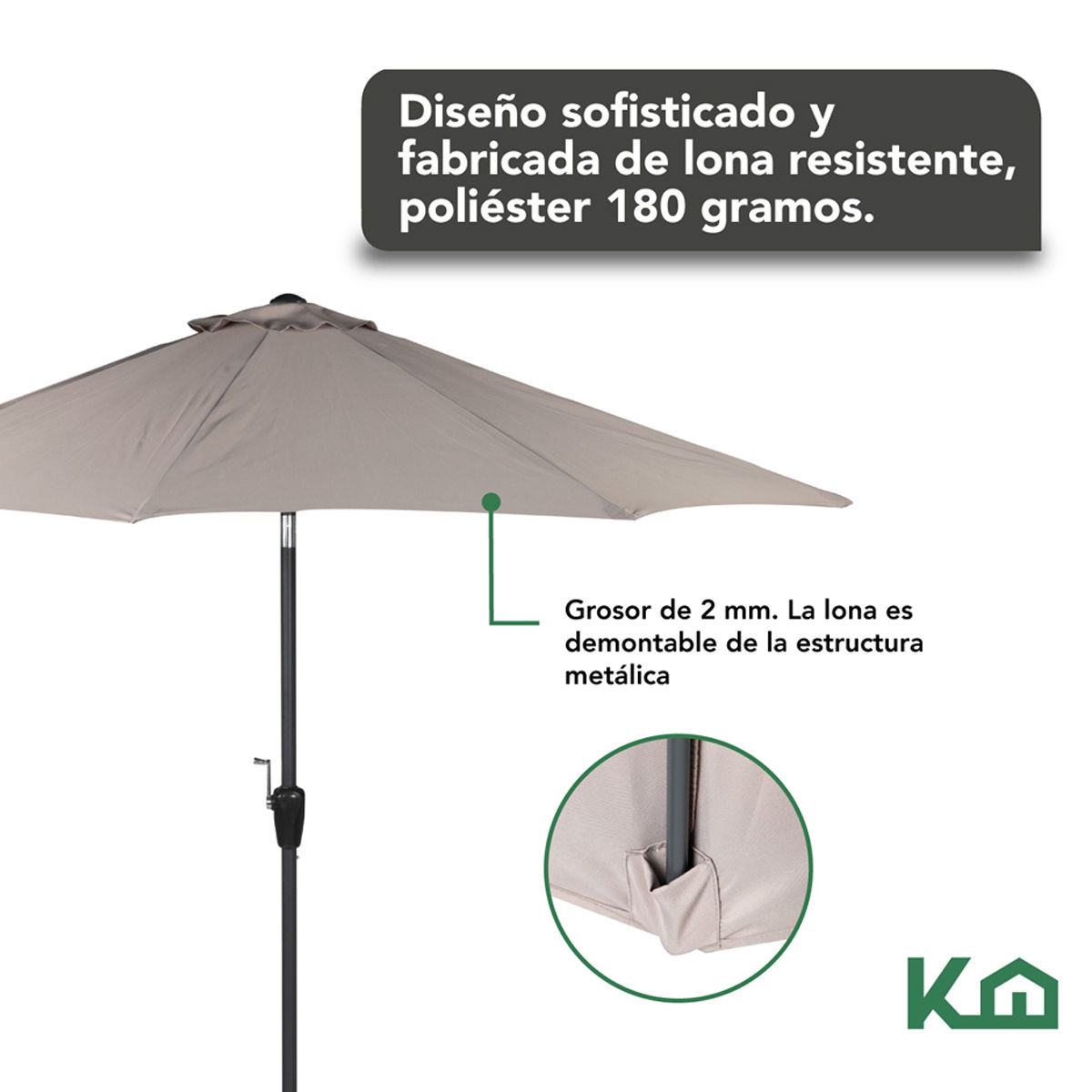 Sombrilla Para Jardín Arena 2.70 Metros The Home Depot México