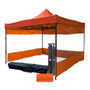Toldo Naranja 3x3 Con Pared Transparente