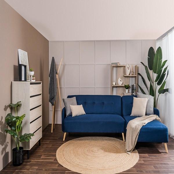 SOFA ESCUADRA DERECHA COLOR AZUL