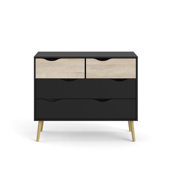 COMODA OSLO ROBLE/ NEGRO