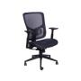 SILLA DE OFICINA KLAVE CON SOPORTE LUMBAR AJUSTABLE COLOR NEGRA, MALLA Y NYLON