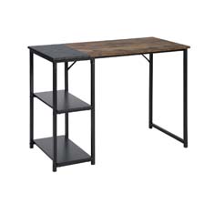 homemake escritorio moderno 100 x 48 x 74cm marrón y negro con repisa inferior