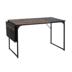 homemake escritorio moderno marrón y negro 100x48x74cm
