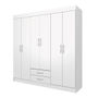 Ropero Closet Blanco 6 Puertas 2 Cajones
