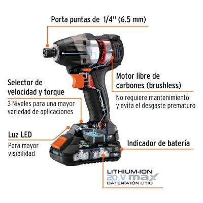 ROTOMARTILLO Y DESTORNILLADOR INALÁMBRICO 20V, SIN CARBONES | The Home ...