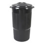 BOTE BASURA GORILA 125 LTS C/TAPA Y RUEDAS NEGRO