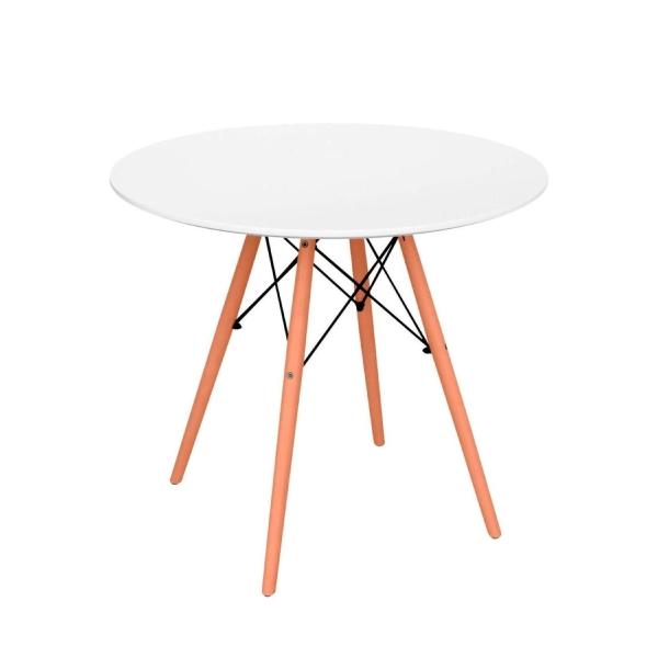 MESA DE CENTRO REDONDA MADERA COLOR BLANCO