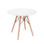 MESA DE CENTRO REDONDA MADERA COLOR BLANCO
