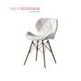 SILLA TIPO EAMES TAPIZADA ACOLCHADA TRIÁNGULOS COLOR BLANCO