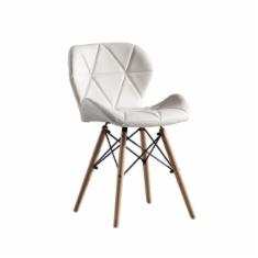 elly silla tipo eames tapizada acolchada triángulos color blanco