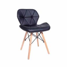 elly silla tipo eames acolchada tapiz triangular color negro