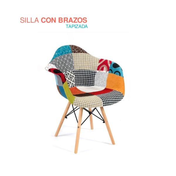 SILLA TIPO EAMES CON BRAZOS COMEDOR MODERNA RETRO RESISTENTE