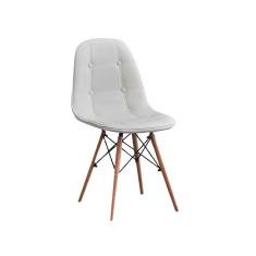 elly silla tipo eames tapizada acolchada a cuadros color blanco